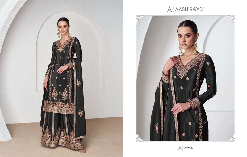 Aashirwad Creation Nazrana Chinon Heavy Designer Party Wear Premium Silk Salwar Suit