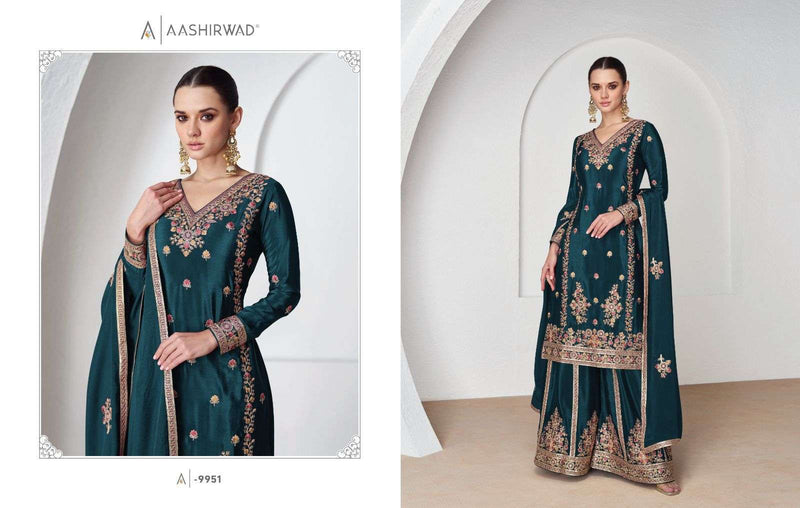 Aashirwad Creation Nazrana Chinon Heavy Designer Party Wear Premium Silk Salwar Suit