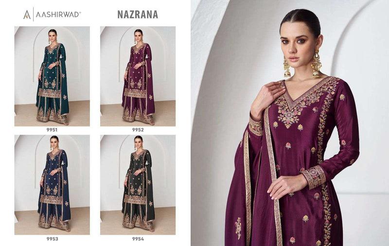 Aashirwad Creation Nazrana Chinon Heavy Designer Party Wear Premium Silk Salwar Suit