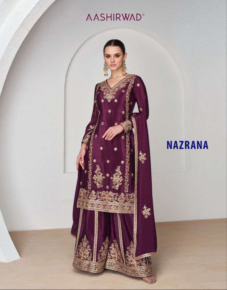 Aashirwad Creation Nazrana Chinon Heavy Designer Party Wear Premium Silk Salwar Suit
