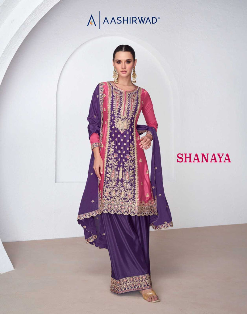 Aashirwad Creation Shanaya Premium Chinon Silk Fancy Wear Kurti Collection