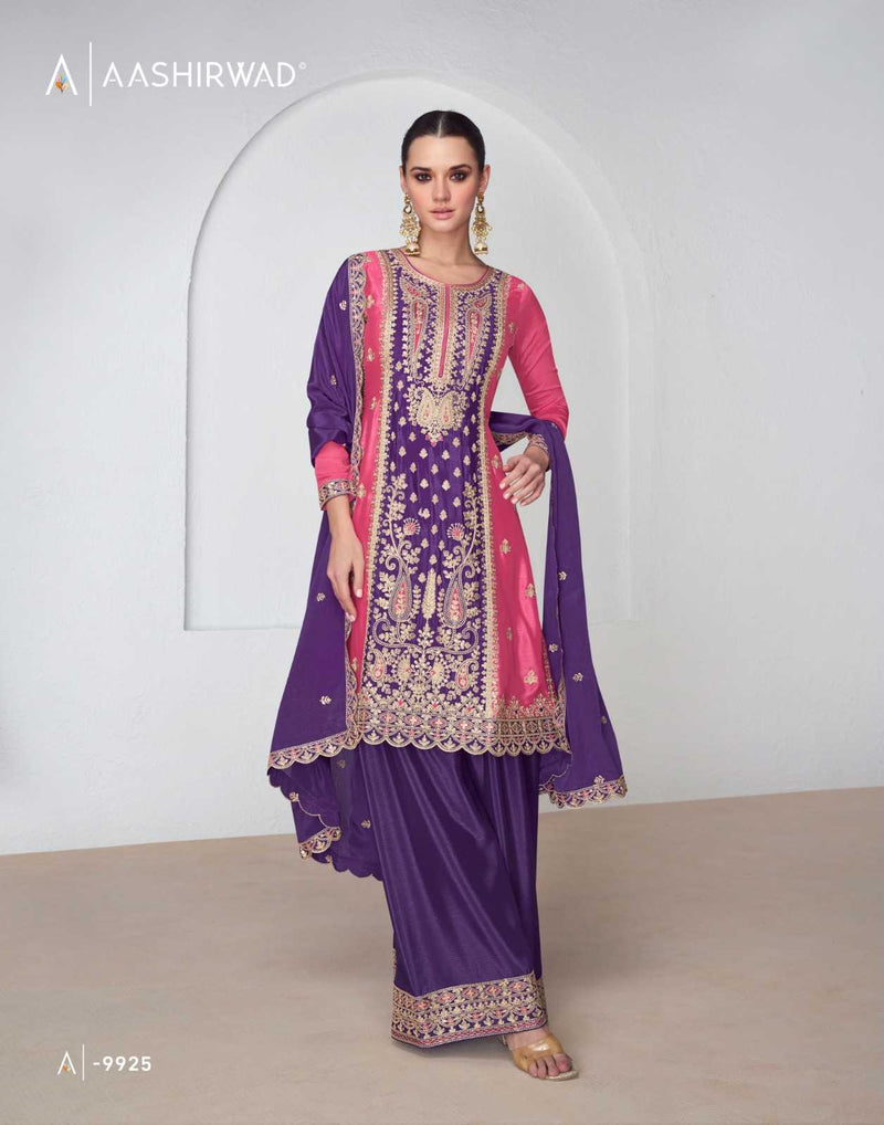 Aashirwad Creation Shanaya Premium Chinon Silk Fancy Wear Kurti Collection