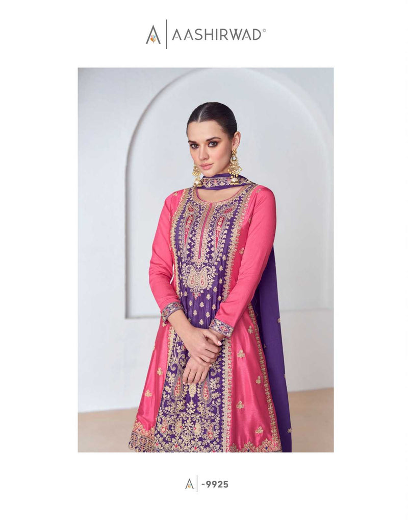 Aashirwad Creation Shanaya Premium Chinon Silk Fancy Wear Kurti Collection