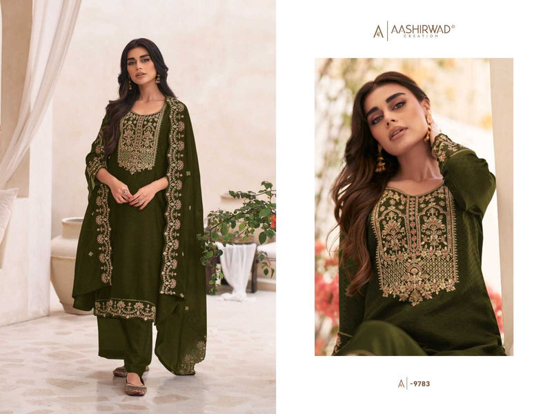 Aashirwad Creation Swaraj 9781-9785 Butti Silk Fancy Partywear Salwar Suit