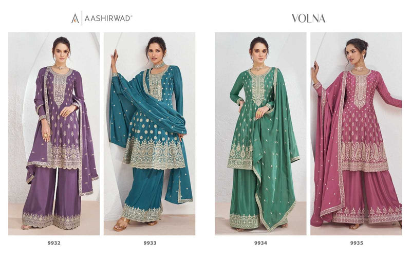 Aashirwad Creation Volna Chinon Silk DEsigner Salwar Kameez