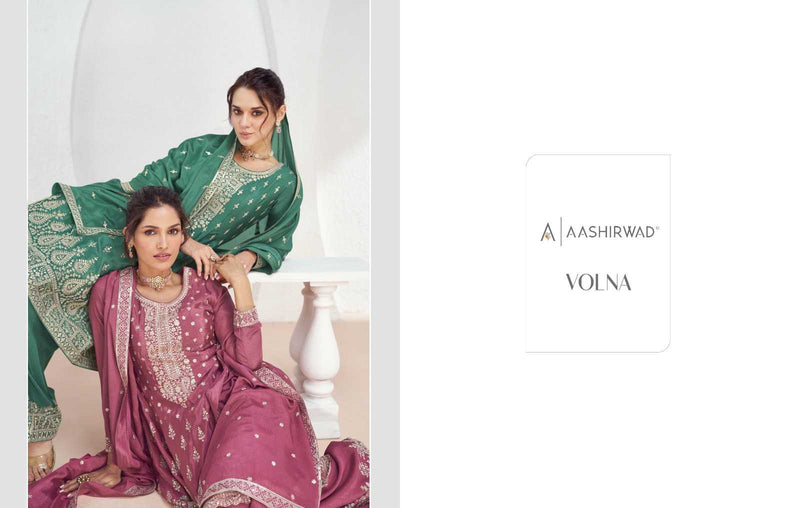 Aashirwad Creation Volna Chinon Silk DEsigner Salwar Kameez