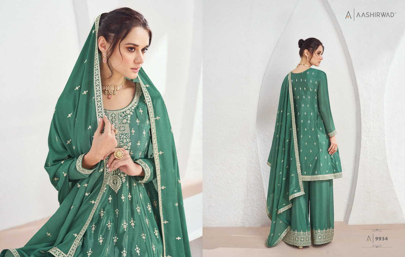Aashirwad Creation Volna Chinon Silk DEsigner Salwar Kameez