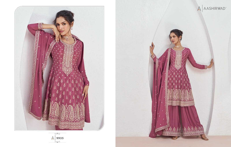 Aashirwad Creation Volna Chinon Silk DEsigner Salwar Kameez