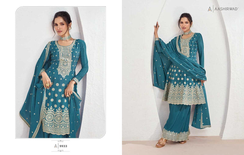 Aashirwad Creation Volna Chinon Silk DEsigner Salwar Kameez