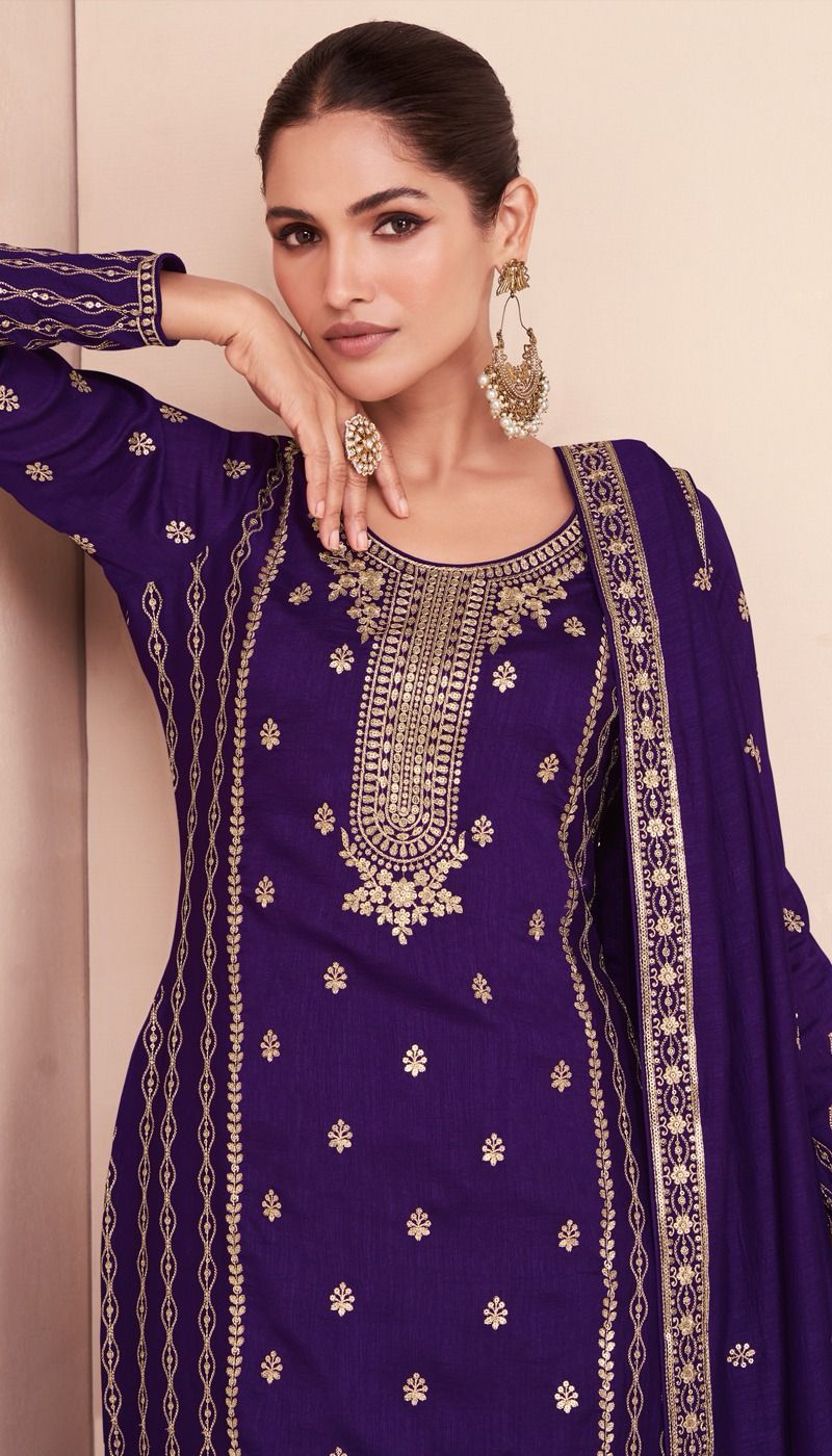 Aashirwad Creation Zari Premium Silk Stylish Partywear Designer Suit