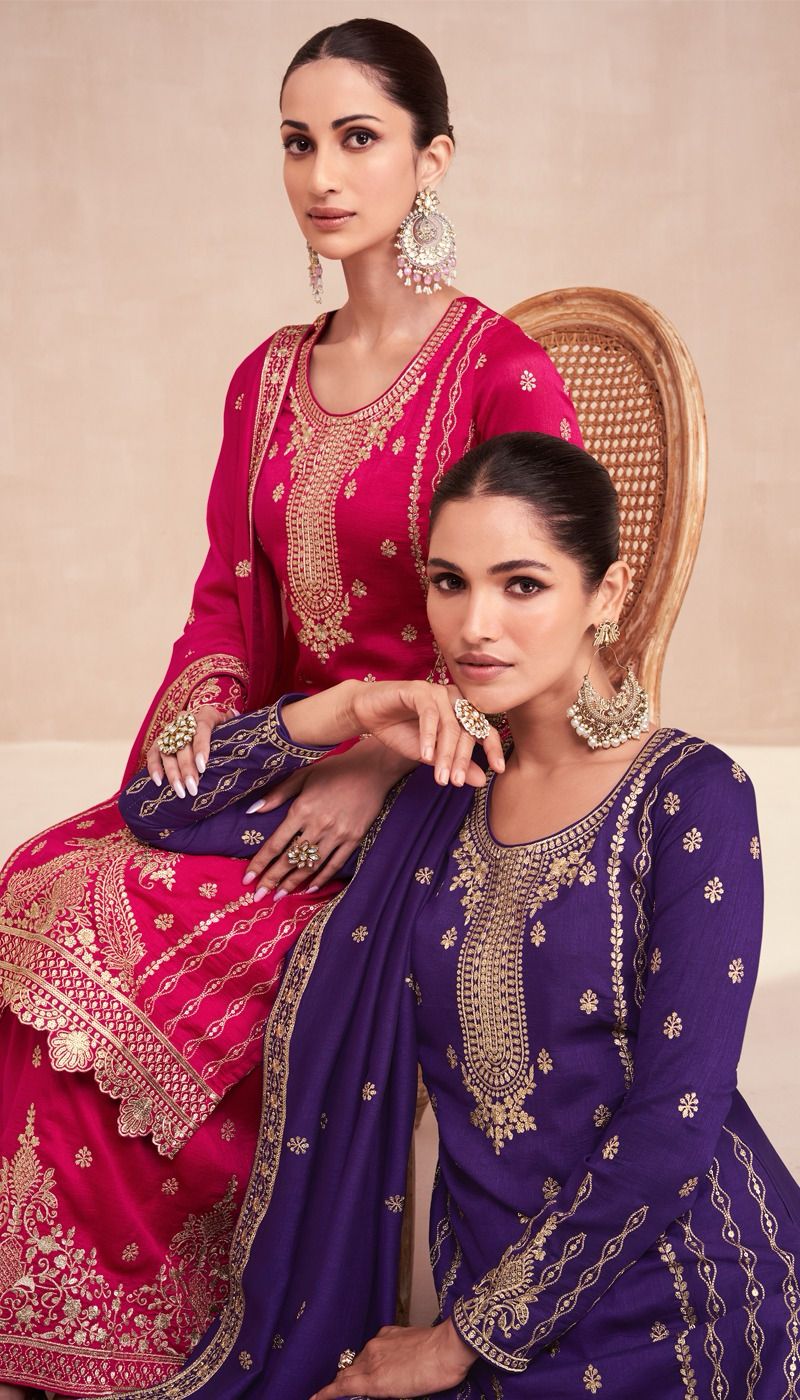 Aashirwad Creation Zari Premium Silk Stylish Partywear Designer Suit