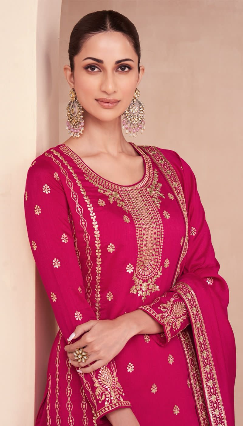 Aashirwad Creation Zari Premium Silk Stylish Partywear Designer Suit