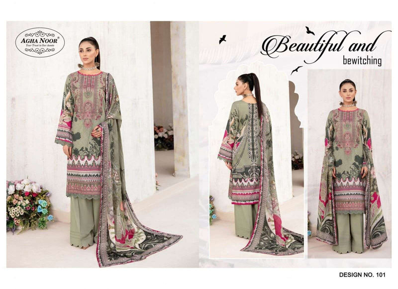 Agha Noor Rangrez Vol 1 Lawn Cotton Fancy Designer Daily Wear Salwar Suit