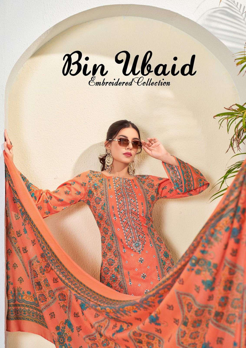 Al Karam Bin Ubaid Embroidered Collection Vol 3 Lawn Cotton Self Embroidery Work Salwar Suit