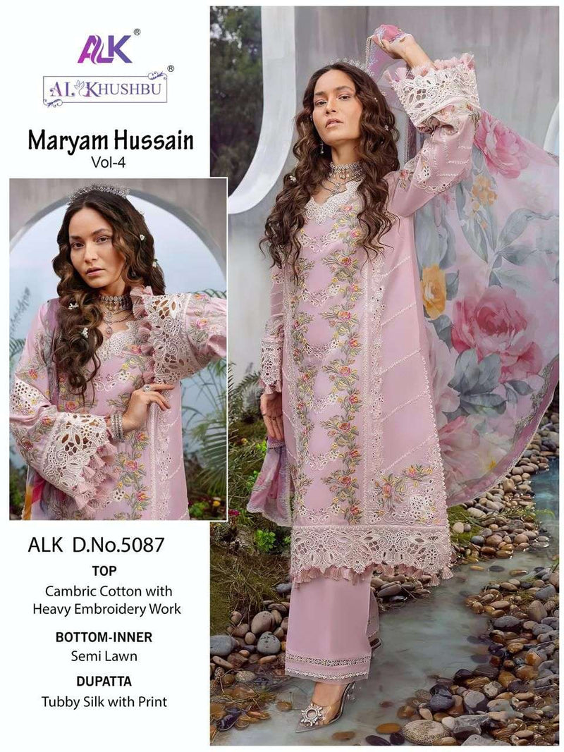 Al Khushbu Maryam Hussain Vol 4  Cotton With Heavy Embroidery Digital Printed Salwar Kameez