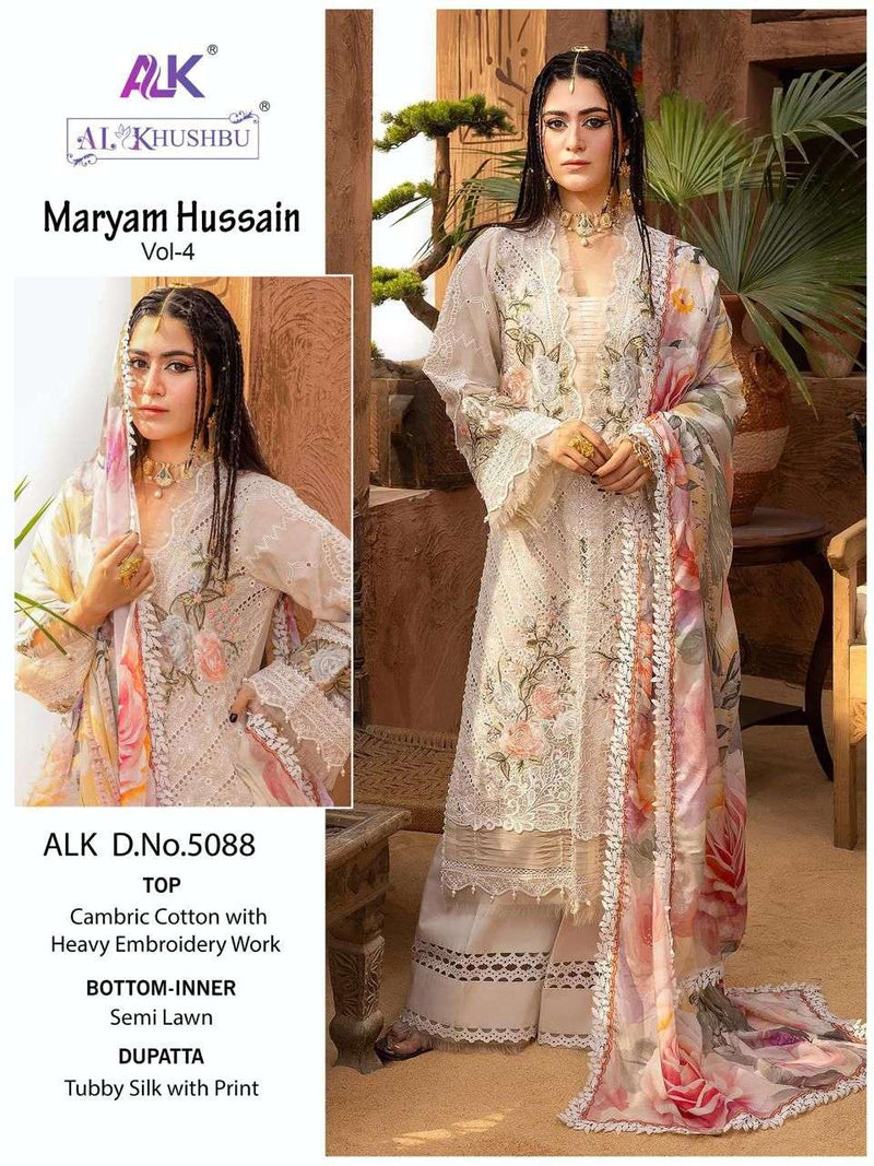 Al Khushbu Maryam Hussain Vol 4  Cotton With Heavy Embroidery Digital Printed Salwar Kameez