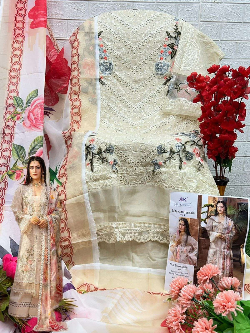 Al Khushbu Maryam Hussain Vol 4  Cotton With Heavy Embroidery Digital Printed Salwar Kameez