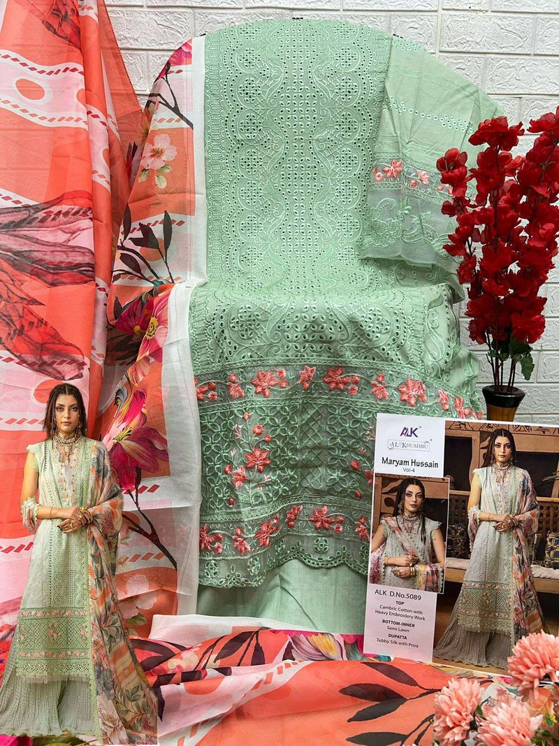 Al Khushbu Maryam Hussain Vol 4  Cotton With Heavy Embroidery Digital Printed Salwar Kameez