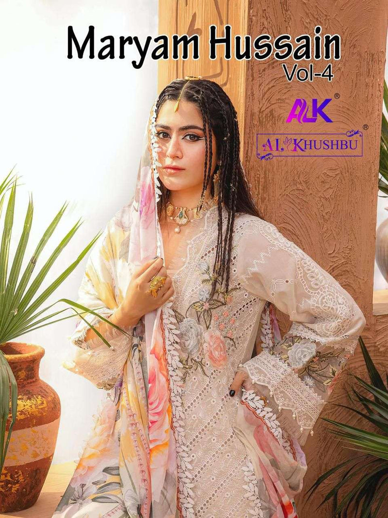 Al Khushbu Maryam Hussain Vol 4  Cotton With Heavy Embroidery Digital Printed Salwar Kameez