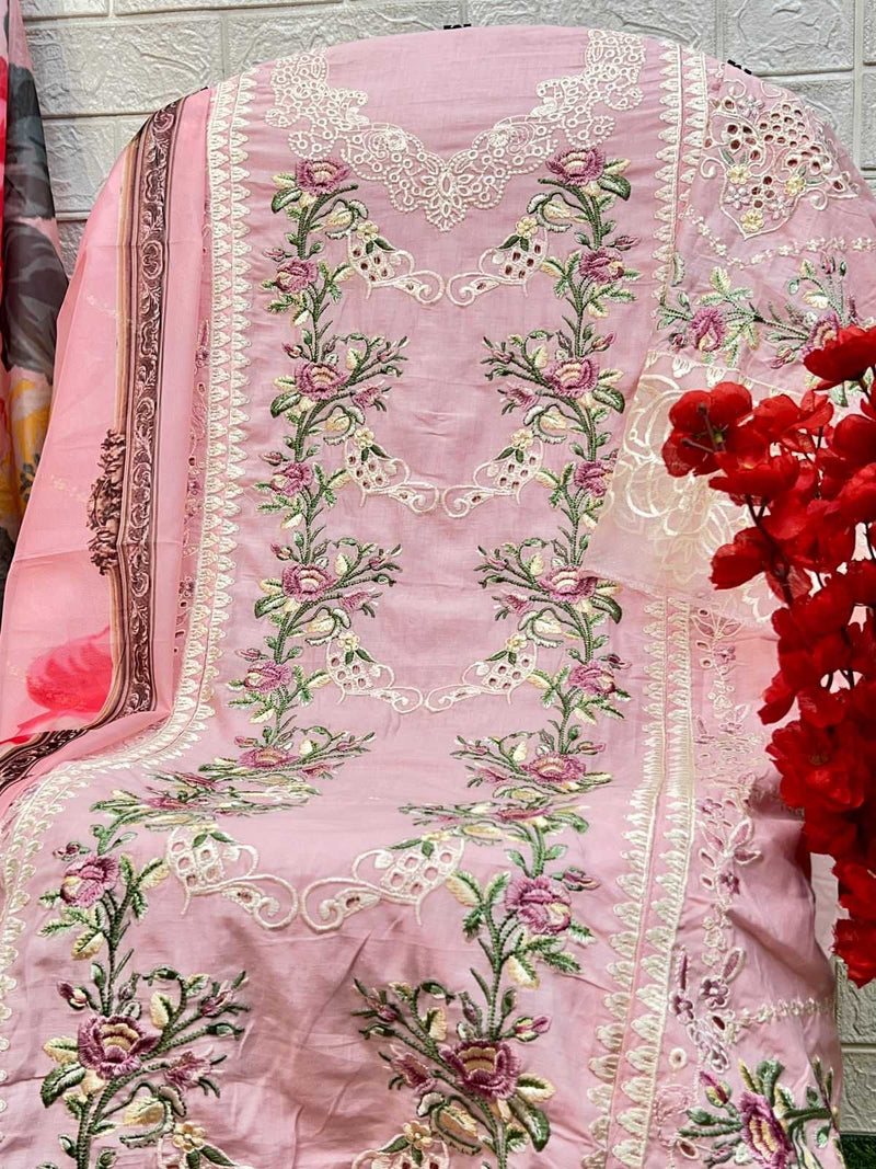 Al Khushbu Maryam Hussain Vol 4 Pure Cambric Cotton With Heavy Embroidered Salwar Kameez