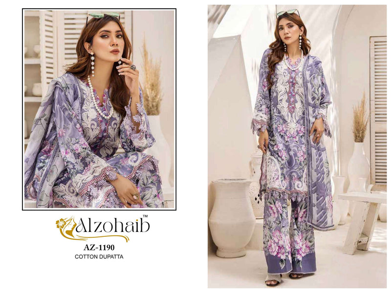 Al Zohaib Sakina Pure Cotton Embroidered Work Pakistani Suit