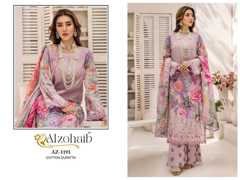 Al Zohaib Sakina Pure Cotton Embroidered Work Pakistani Suit