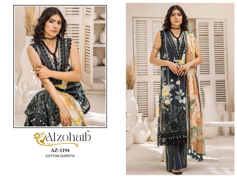 Al Zohaib Sakina Pure Cotton Embroidered Work Pakistani Suit