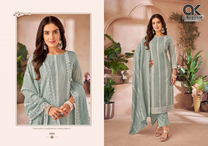 Al Karam Lucknowi Pure Cotton Embroidery Work Salwar Suit