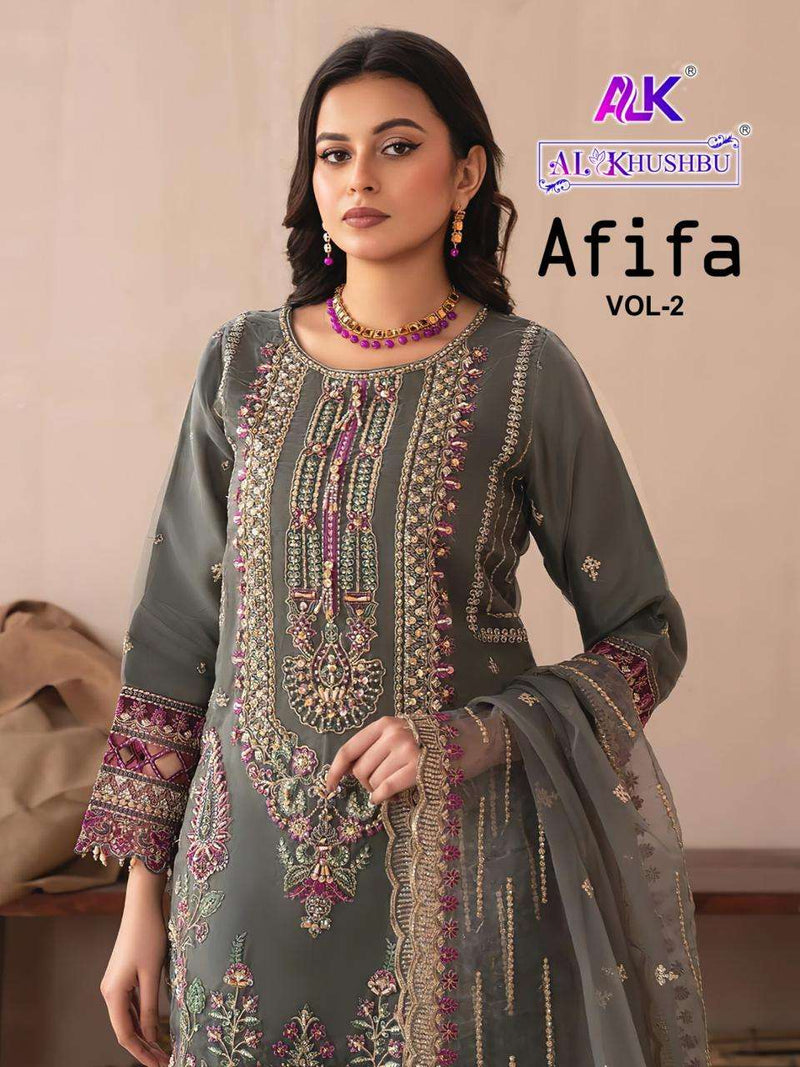 Al Khushbu Afifa Vol 2 Georgette Heavy Embroidered Pakistani Salwar Kameez