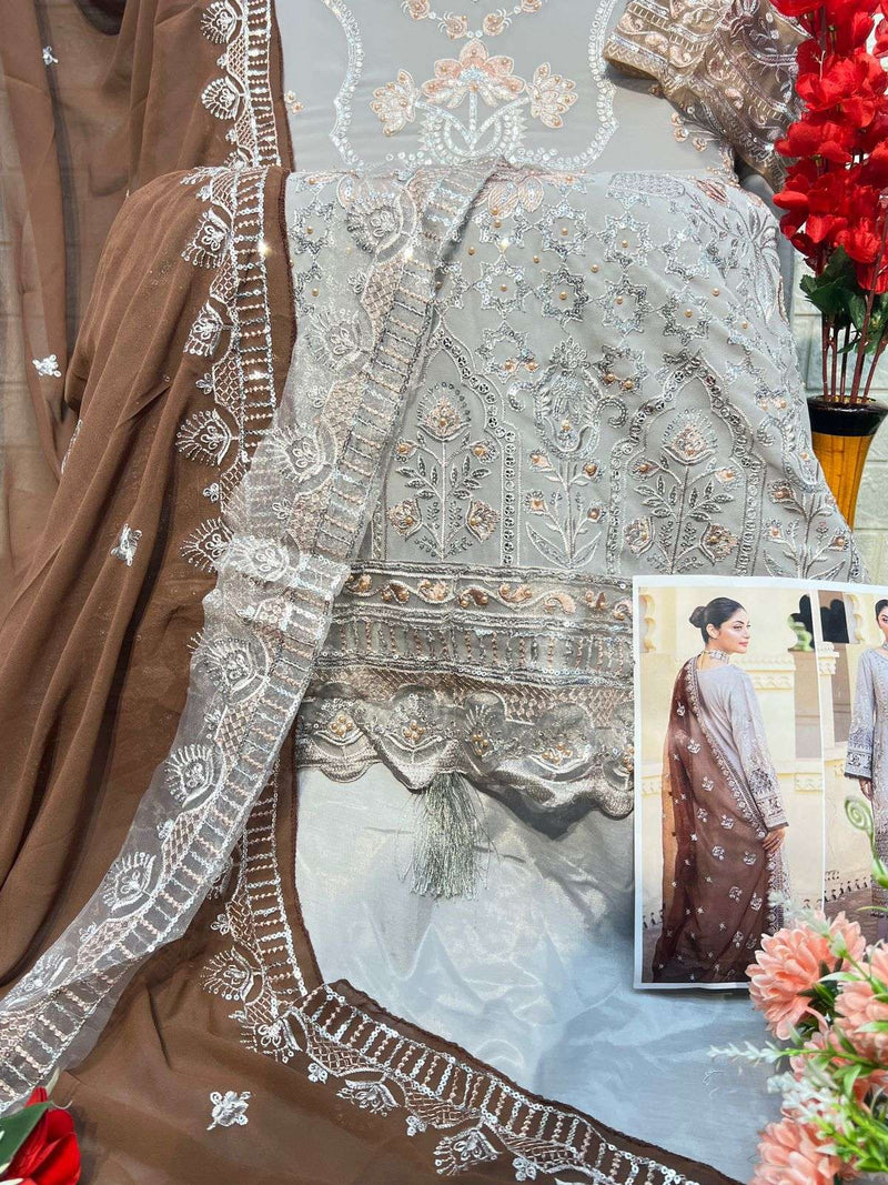 Al Khushbu Agha Noor Vol 2 Pure Georgette Heavy Embroidery Work Pakistani Suit