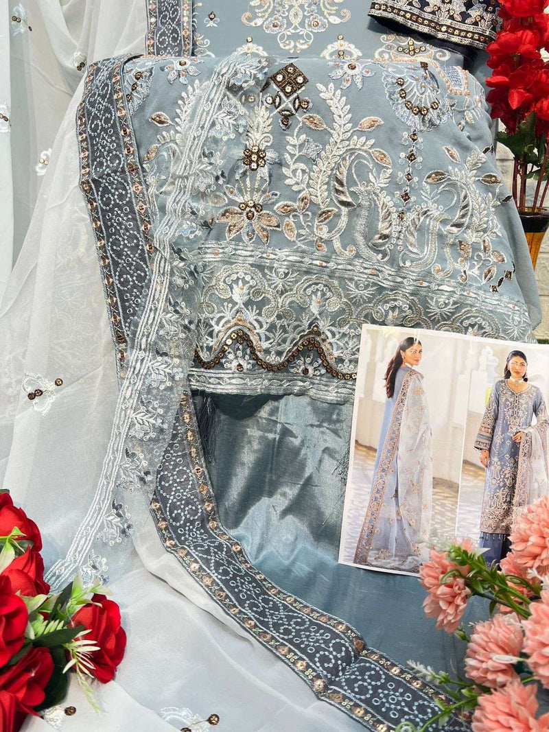 Al Khushbu Agha Noor Vol 2 Pure Georgette Heavy Embroidery Work Pakistani Suit