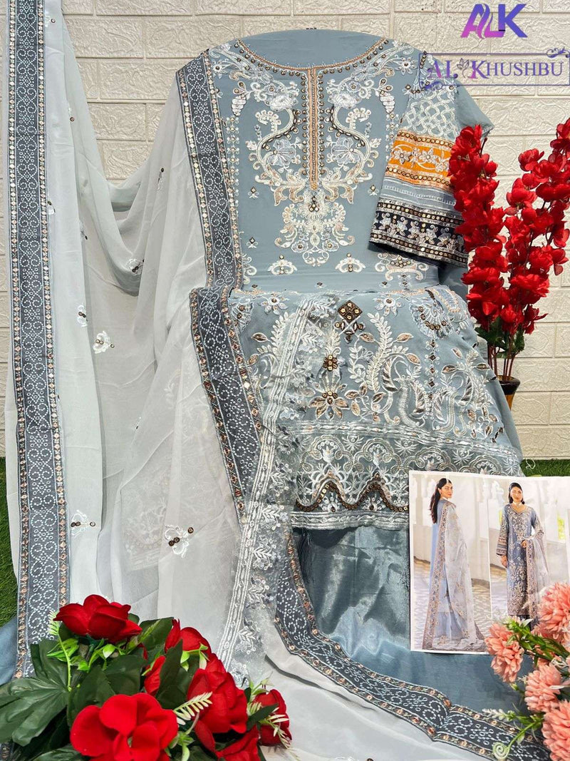 Al Khushbu Agha Noor Vol 2 Pure Georgette Heavy Embroidery Work Pakistani Suit