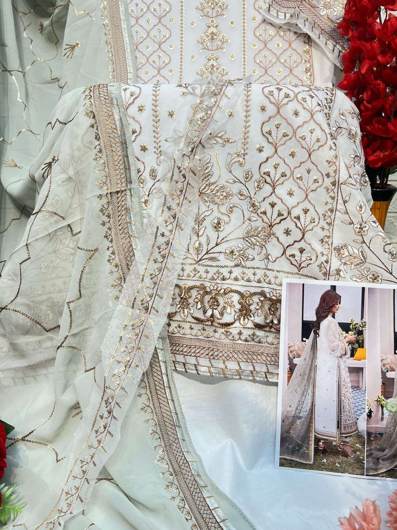 Al Khushbu Agha Noor Vol 2 Pure Georgette Heavy Embroidery Work Pakistani Suit