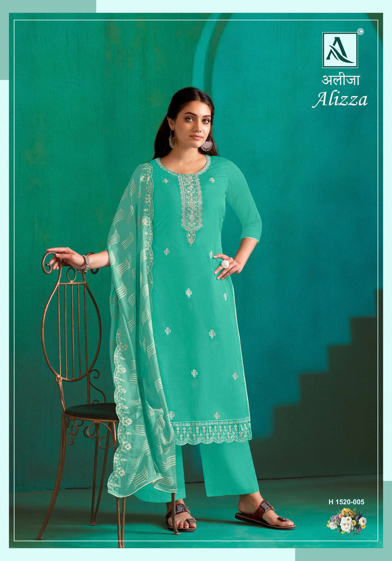 Alok Suit Alizza Jam Cotton With Fancy Embroidery Work With Daman Lace Work Salwar Kameez