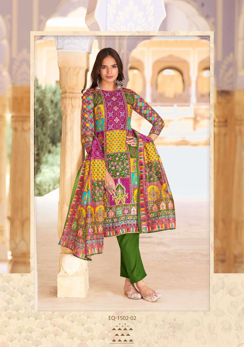 Alok Suit Bella Vol 8 Pure Maslin Digital Print With Mirror Work Salwar Suits