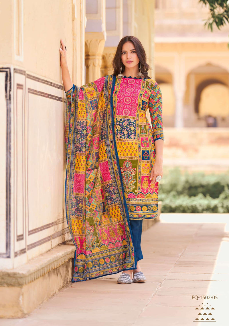 Alok Suit Bella Vol 8 Pure Maslin Digital Print With Mirror Work Salwar Suits