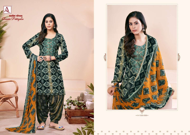 Alok Suit Classic Patiyala  Viscose Rayon Designer Print With Embroidery Salwar Suit