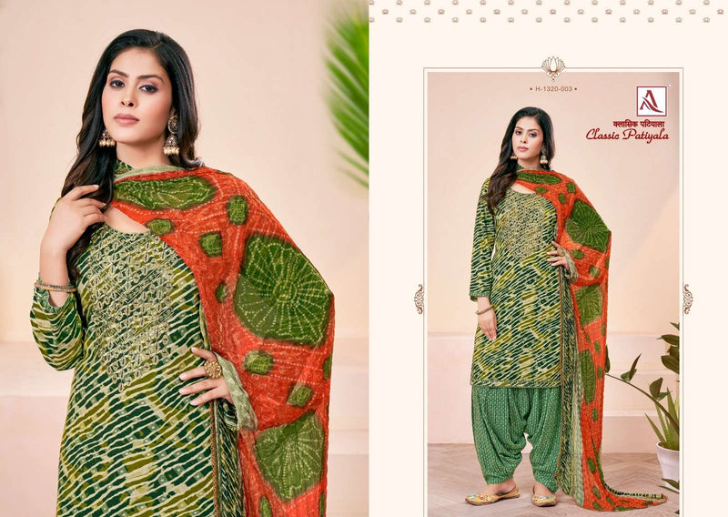 Alok Suit Classic Patiyala  Viscose Rayon Designer Print With Embroidery Salwar Suit