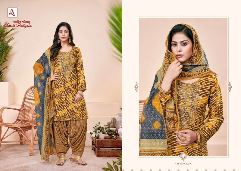 Alok Suit Classic Patiyala  Viscose Rayon Designer Print With Embroidery Salwar Suit