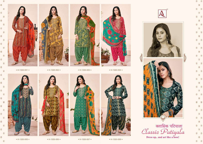 Alok Suit Classic Patiyala  Viscose Rayon Designer Print With Embroidery Salwar Suit