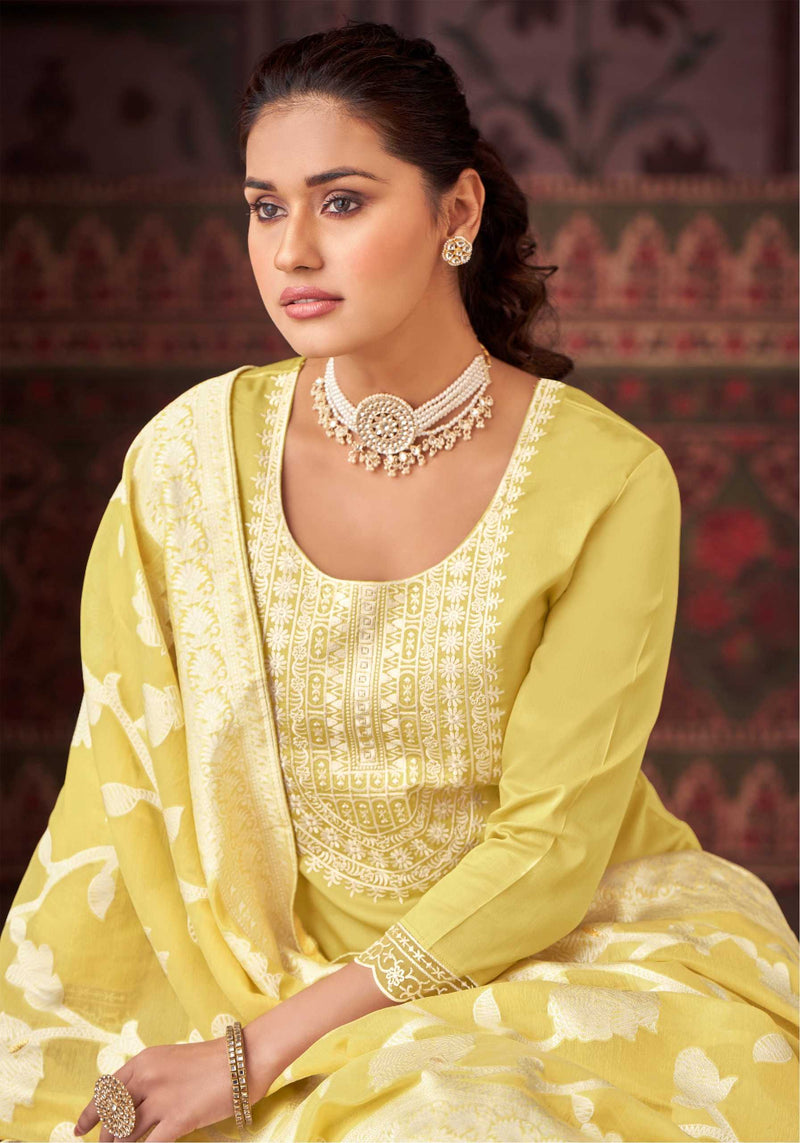 Alok Suit Classic Touch Vol 13 Pure Jam Cotton Lucknowi Thread Work Salwar Suit