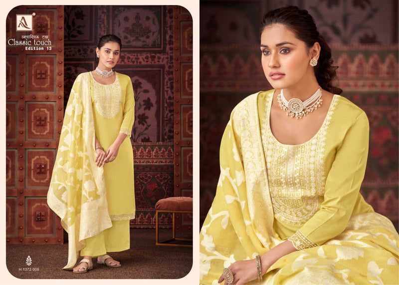 Alok Suit Classic Touch Vol 13 Pure Jam Cotton Lucknowi Thread Work Salwar Suit