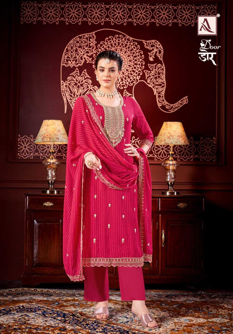 Alok Suit Door Premium Self Embroidery Work Salwar Suit