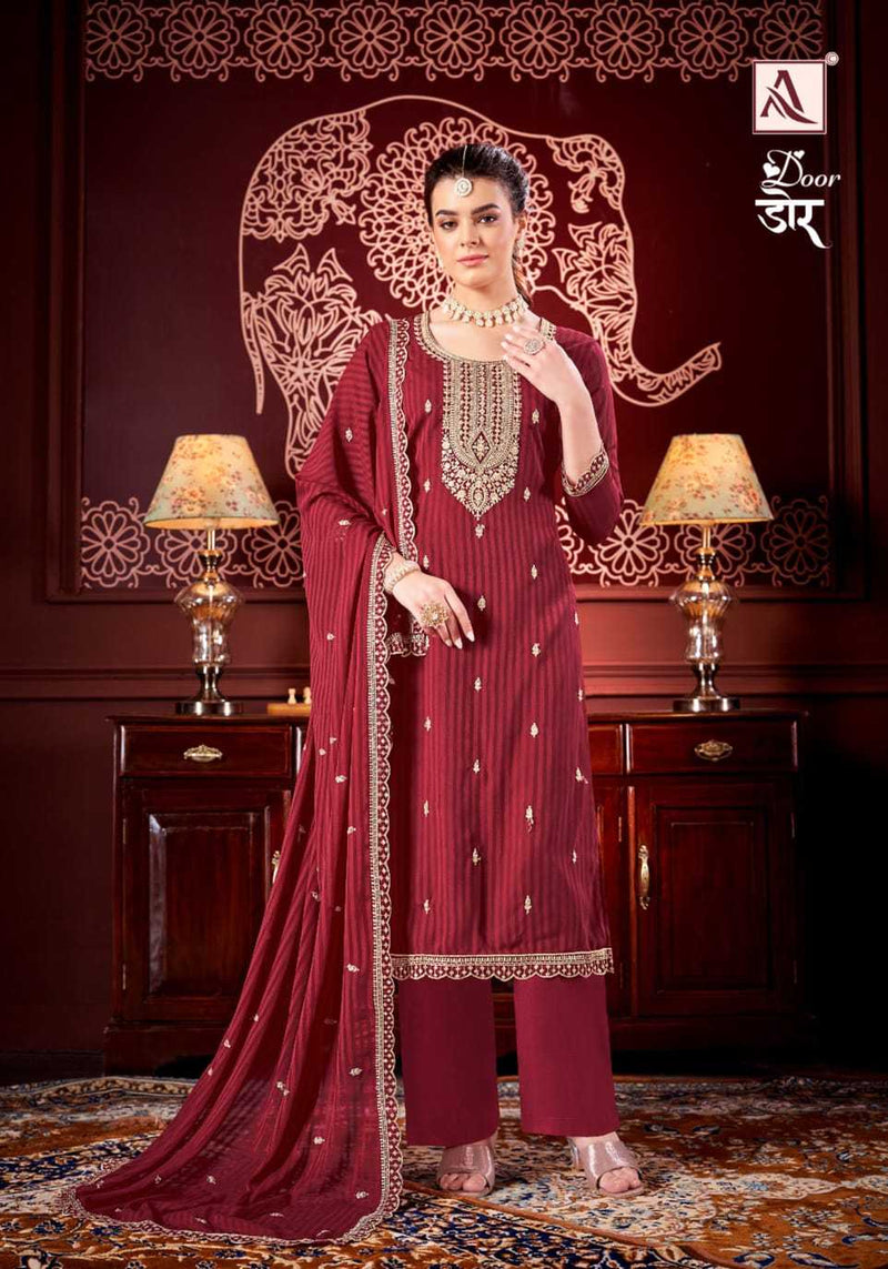 Alok Suit Door Premium Self Embroidery Work Salwar Suit