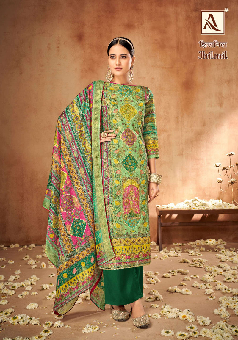Alok Suit Jhilmil Soft Maslin Jacquard Designer Wear Salwar Suit