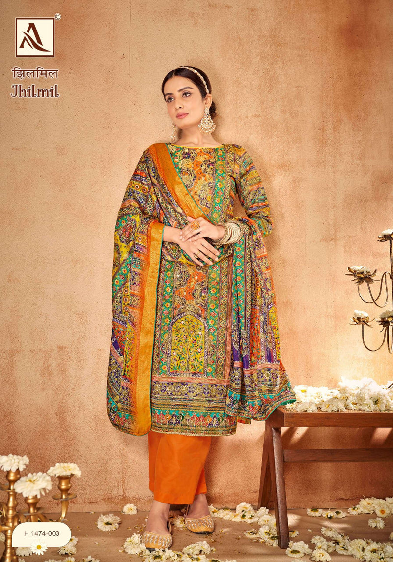 Alok Suit Jhilmil Soft Maslin Jacquard Designer Wear Salwar Suit