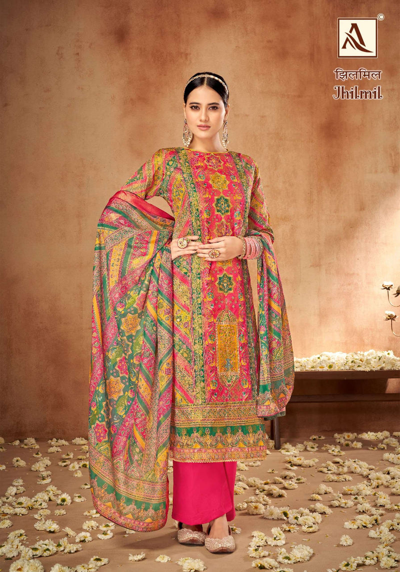 Alok Suit Jhilmil Soft Maslin Jacquard Designer Wear Salwar Suit