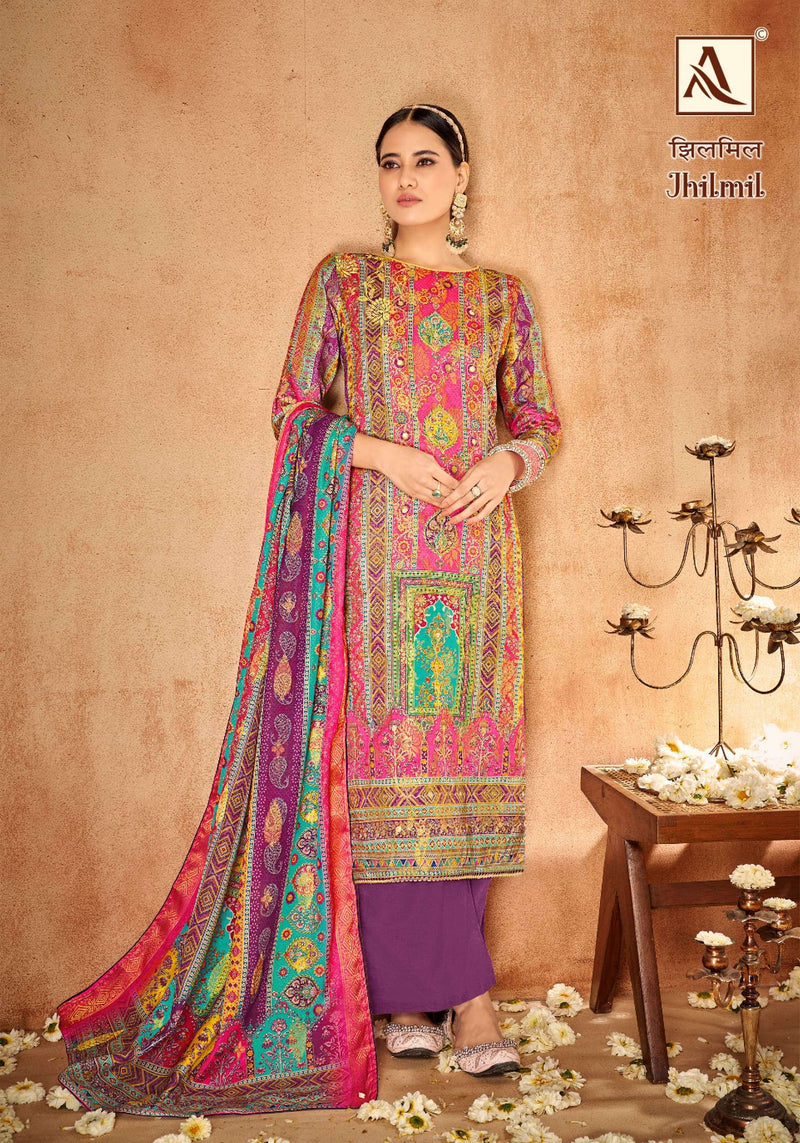Alok Suit Jhilmil Soft Maslin Jacquard Designer Wear Salwar Suit