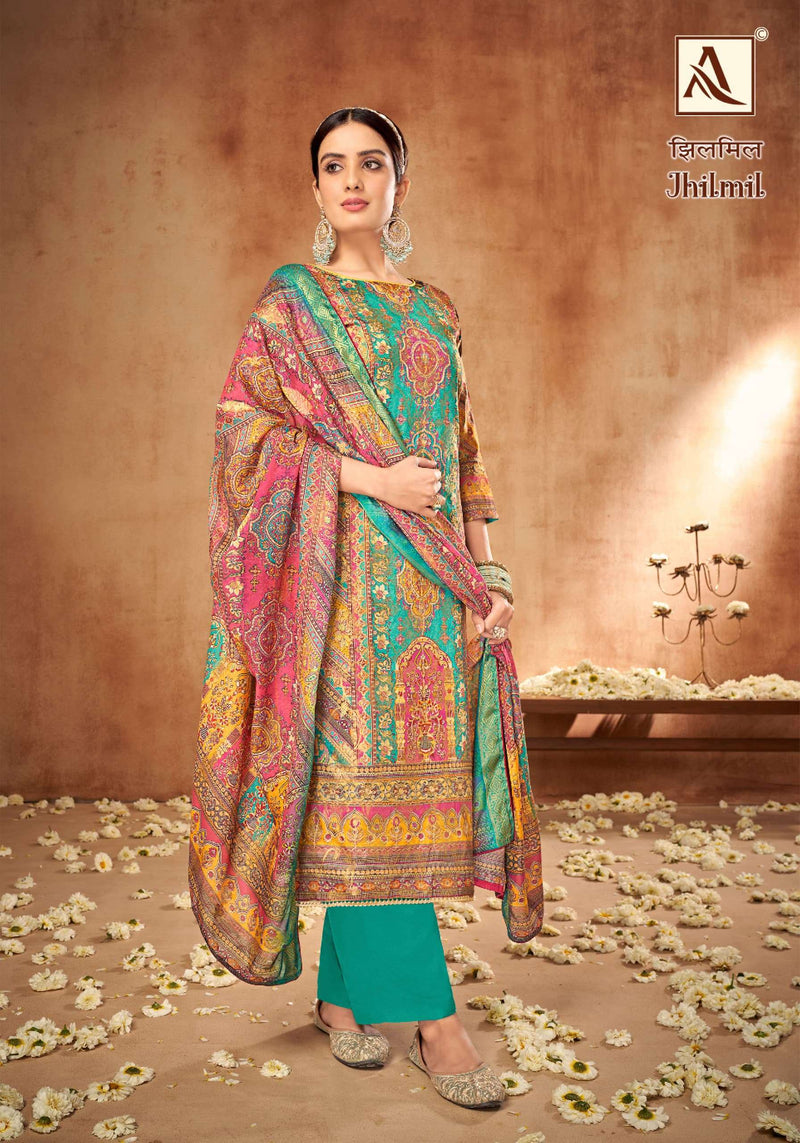 Alok Suit Jhilmil Soft Maslin Jacquard Designer Wear Salwar Suit