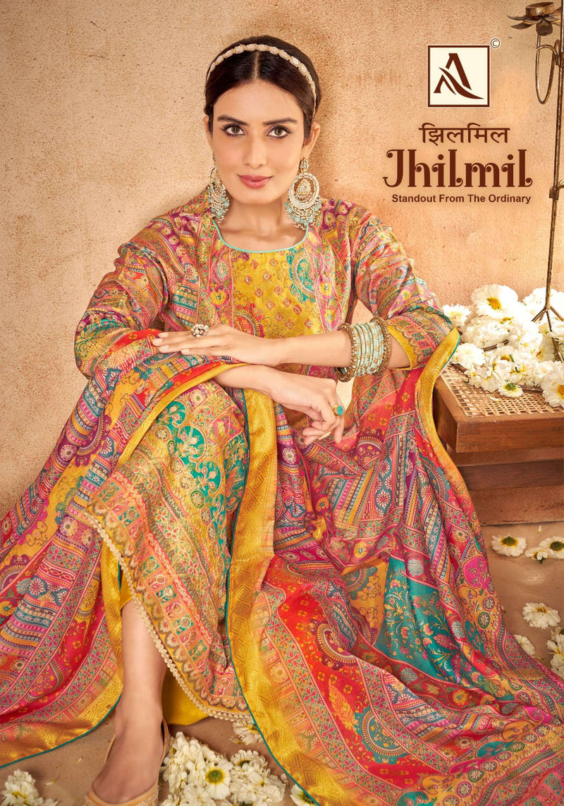 Alok Suit Jhilmil Soft Maslin Jacquard Designer Wear Salwar Suit